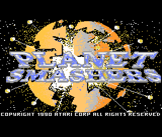 Planet Smashers title screen for Atari 7800